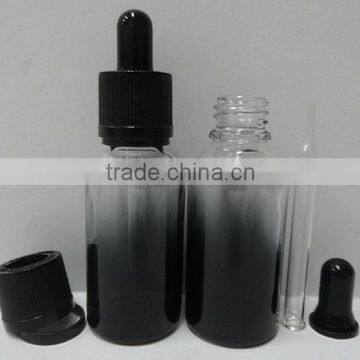 30ml faded black glass dropper bottle with childproof tamper proof dropper cap