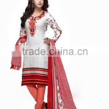 Ethnic Neck print south cotton dress material