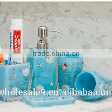 2015 Ocean Series Shell Design Resin Bathroom Accessories Set , Bathroom Accessory Set photo-2
