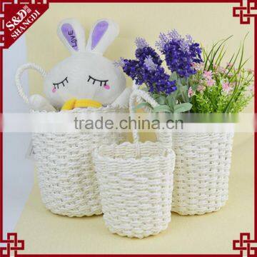 Wholesale Single Handle Design White Gift or Home Decorative Baskets