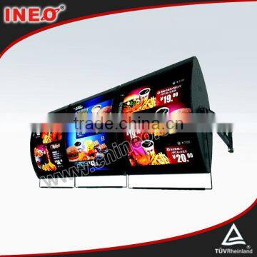 Acrylic Material Fast Food Restaurant Rotating Menu Display Advertising Led Light Box