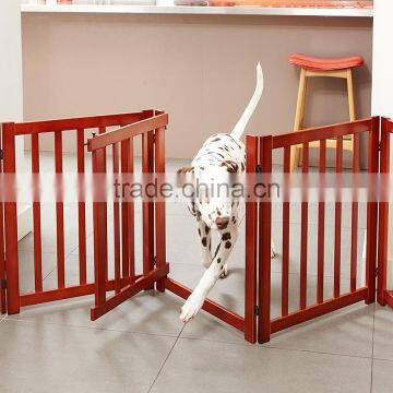 Unique Design Dog Fence 3 Panels Wooden Pet Gate With a Door photo-2