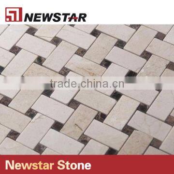Newstar DIY Honed Marble Basketweave Mosaic Floor Bathroom Pattern Tile photo-2