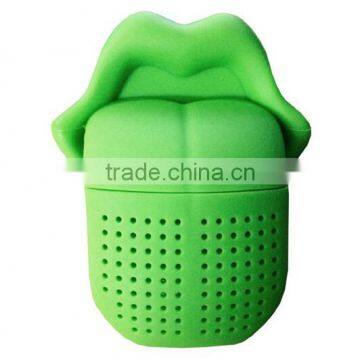 FDA Silicone Big Tongue Shape Tea Filters Strainers photo-2