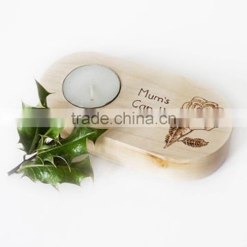 Personalised wooden Tea Light Holder