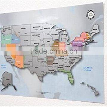 Personalized Scratch-off Us Map the United States of America A4 Size Poster Travel Silver Layer photo-5