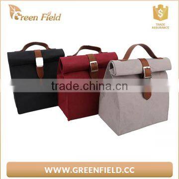 Grey Washable Kraft Paper Lunch Bag Insulation Washable Paper Lunch Bag photo-3