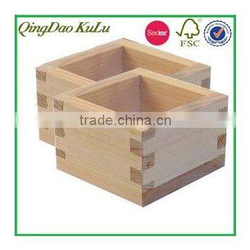 FSC eco friendly pine wood unfinished wooden sake cup box,wooden sake cup