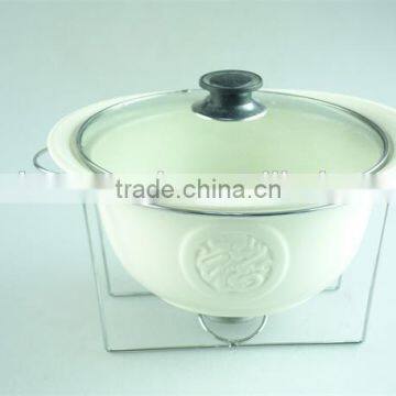 Cheap Ceramic Tureen With Iron Stand With Good Quality and Color Box photo-2