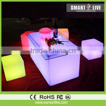 Led lighting folding bar table , white acrylic bar counter , Movable bar table