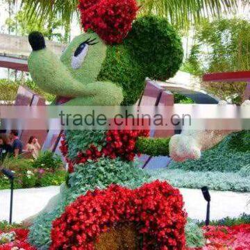 Home and outdoor decoration synthetic cheap artificial vertical green grass statue E08 04R02