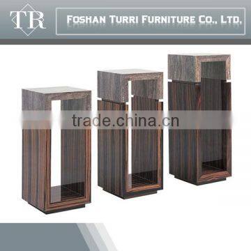 Modern Travertine Design Marble Top Wooden Flower Stand photo-2