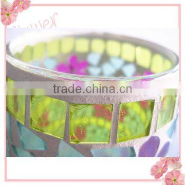 Drum Shape Flower Butterfly Decor Hand Blown Mosaic Glass Colored Cheap Classic Flower Vases photo-3