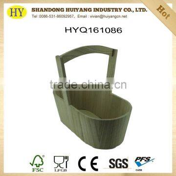 cheap custom unfinished wooden ice bucket with handle