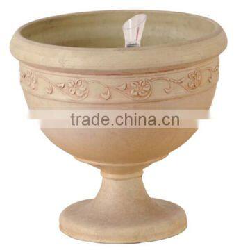 Round Marble Look Flower Pots with Pedestal