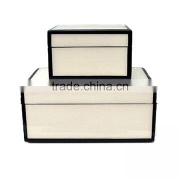 Lacquered Boxes, White & Black Trim modern-decorative-boxes