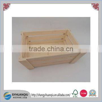 Natural unfinished and cheap wooden fruit crate apple crate