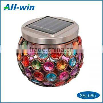 colorful crystalline metal garden solar light with white LED