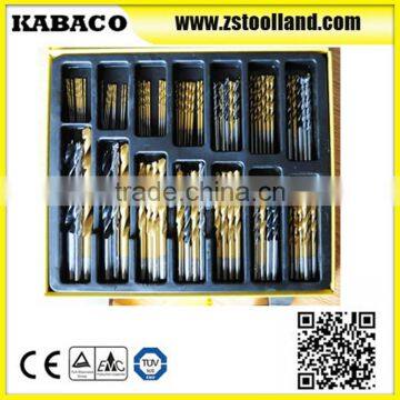 100 PCS Twist Drill Bits set With Titanium Coated MASONRY DRILL BITS WITH CHROMIUM PLATED