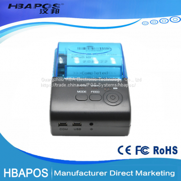 HBA-5805 Mobile mini pos printer 58mm bluetooth thermal portable receipt printer support android IOS pos system printer