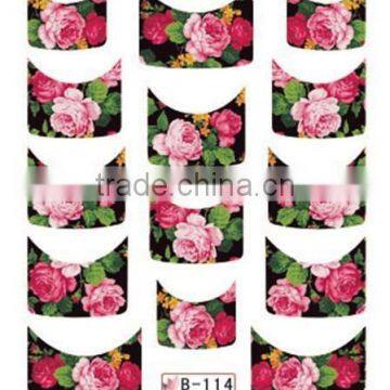 French Half Watermark Fiower Painting Nails Stick ,DIY Fashion Nail Art photo-3
