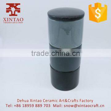 Wholesale Ceramic Black Tableware Stackable Mug Set With Rack photo-6