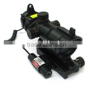 Trumpet shell green and red dot sight with windage and elevation adjust mechanism and mini red laser scope combo