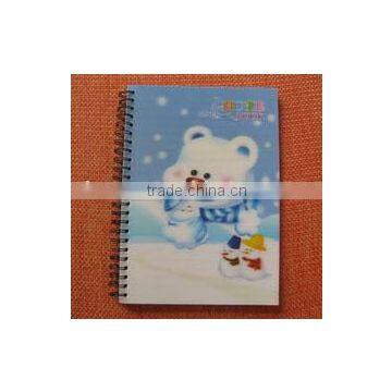 3 dimensional cover notebook/plastic cover notebook/spiral notebook plastic cover