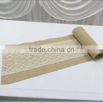 Burlap and Lace Table Runner Hessian Table Runner for Rustic Wedding Decoration photo-5
