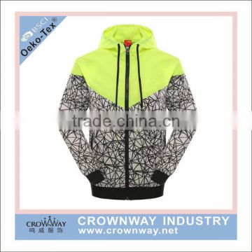 men polyester outdoor sports running jacket with sublimation printing