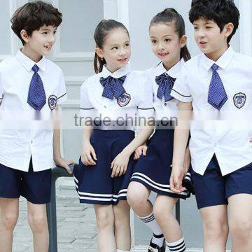 Manufacturers White and Dark Blue School Uniform Design for UK Primarty photo-4