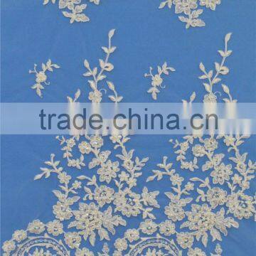 2017 guangzhou african lace embroidery guipure beaded lace fabric