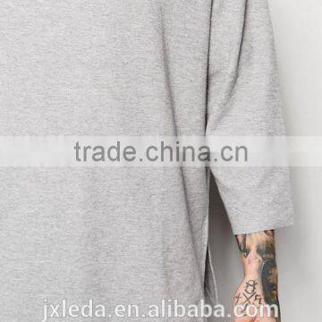 Oversized Longline 3/4 Sleeves 100% Cotton Men T-shirt China Factory Wholesale photo-3