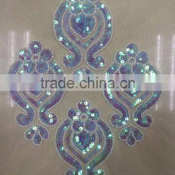 machine made animal applique patch with sequin and bead