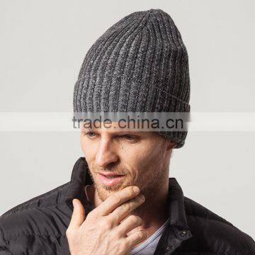 Leisure Design Mens Solid Grey Color Winter Knitted Dobby Hats And Cap photo-3