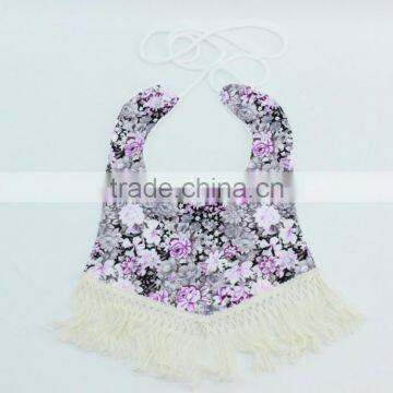 Wholesale Floral Print Cotton Baby Bavoir Bibs Baby Girl Cotton Burp Cloths photo-2