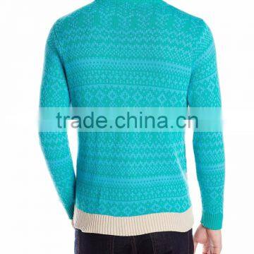Men Light Blue Sweater Snowman Couple Pattern Ugly Christmas Sweater photo-2