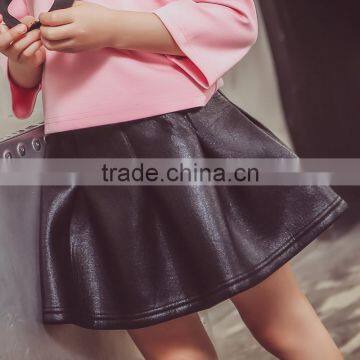S64724A New Arrivals Kids Baby Girls Skirt Fashion Pu Leather Skirt photo-2