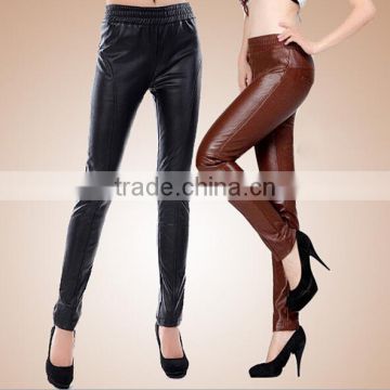 EY0089L 2015 New leggings / PU leather washed leather high elastic leggings / Women's Leggings