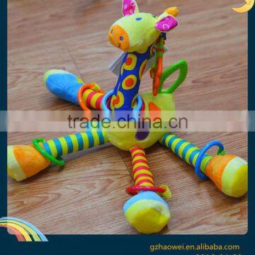 Lovely Giraffe Bell Insert Baby Educational Plush Toys Baby Bed Hanging Toys photo-2