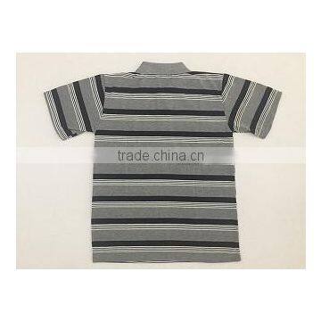 100% Polyester Striped Short Sleeve Polo Shirt photo-6