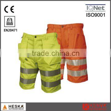 Safety men's reflective trousers pants hi vis shorts