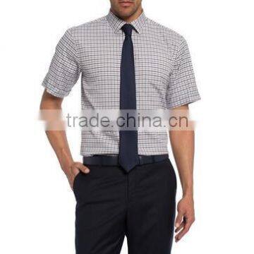 Regular Short Sleeve check Buttonless Men Shirt