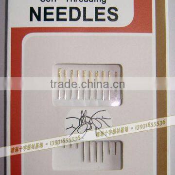 hand sewing needles self threading needles with golden tail 38mm