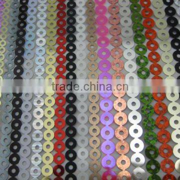 Hot fix sequin roll back with glue multi-colored