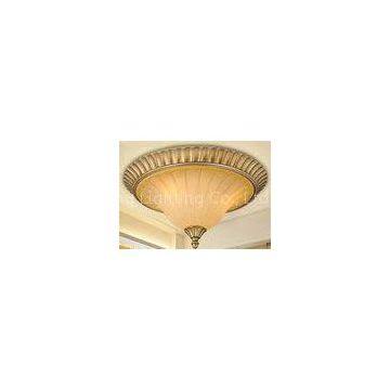 Silver / Gold Hotel Hall Wrought Iron Ceiling Lights 3 Light With Metal , Fiber Polymer , Glass