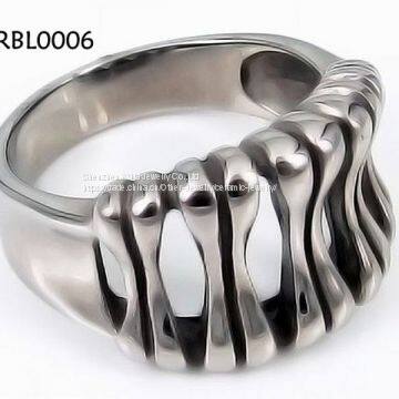High Polished Solid 316L Stainless Steel Ring Engagement Charm photo-3