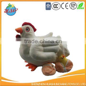 Easter White Hen Stuffed Plush Toy With Chicken Eggs