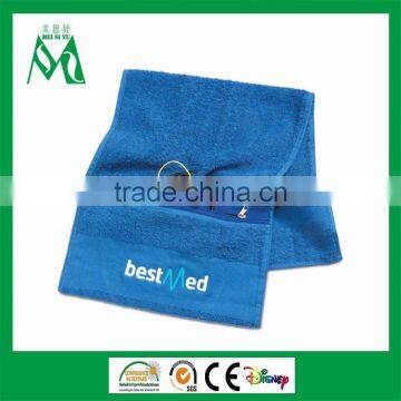 Custom gym towel with logo and zipper pocket wholesale