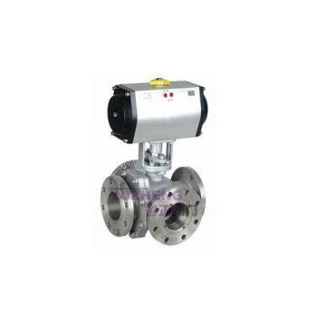 4Way Flange Pneumatic Ball Valve